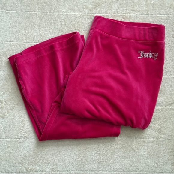 Juicy Couture Pants - Juicy Couture Pink Velour Track Pants Size XL